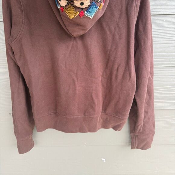 Lucky brand y2k boho embroidered Sherpa hooded sweater - Picture 5 of 5